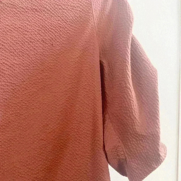 Cos puff sleeve mock neck textured blouse - Picture 2 of 5